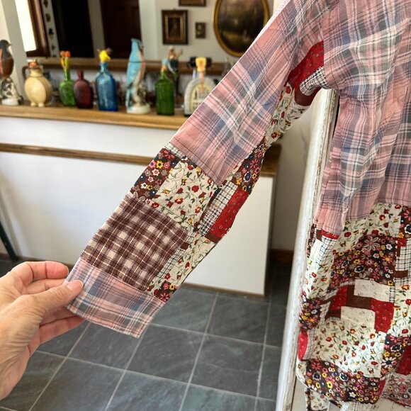 EASEL PATCHWORK OVERSIZED BUTTON DOWN NWT - Picture 6 of 6
